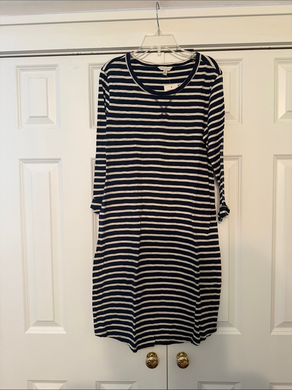 ⭐️ Lucky Brand Navy and White Striped T-Shirt Dress